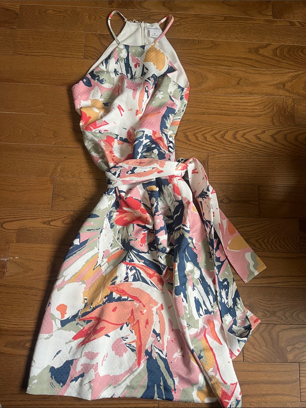 Club Monaco Multicolor Abstract Halter Dress